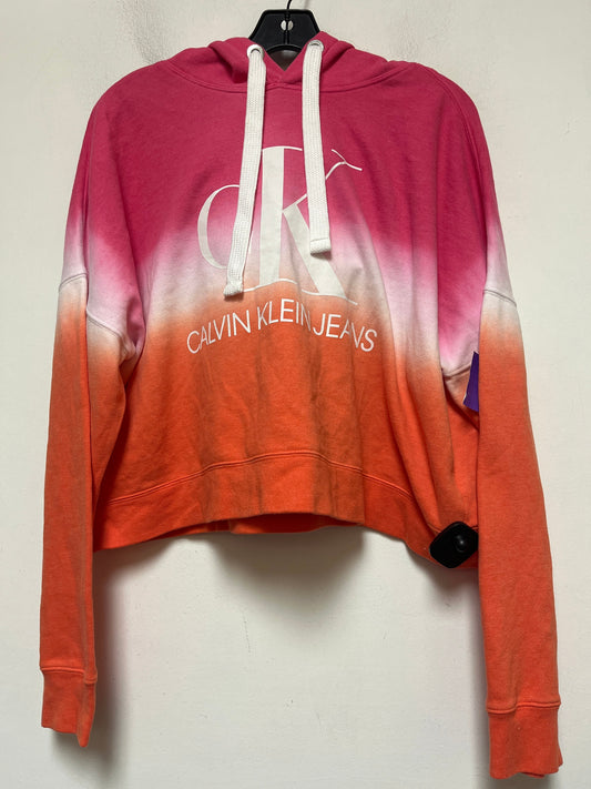 Orange & Pink Sweatshirt Hoodie Calvin Klein, Size Xl