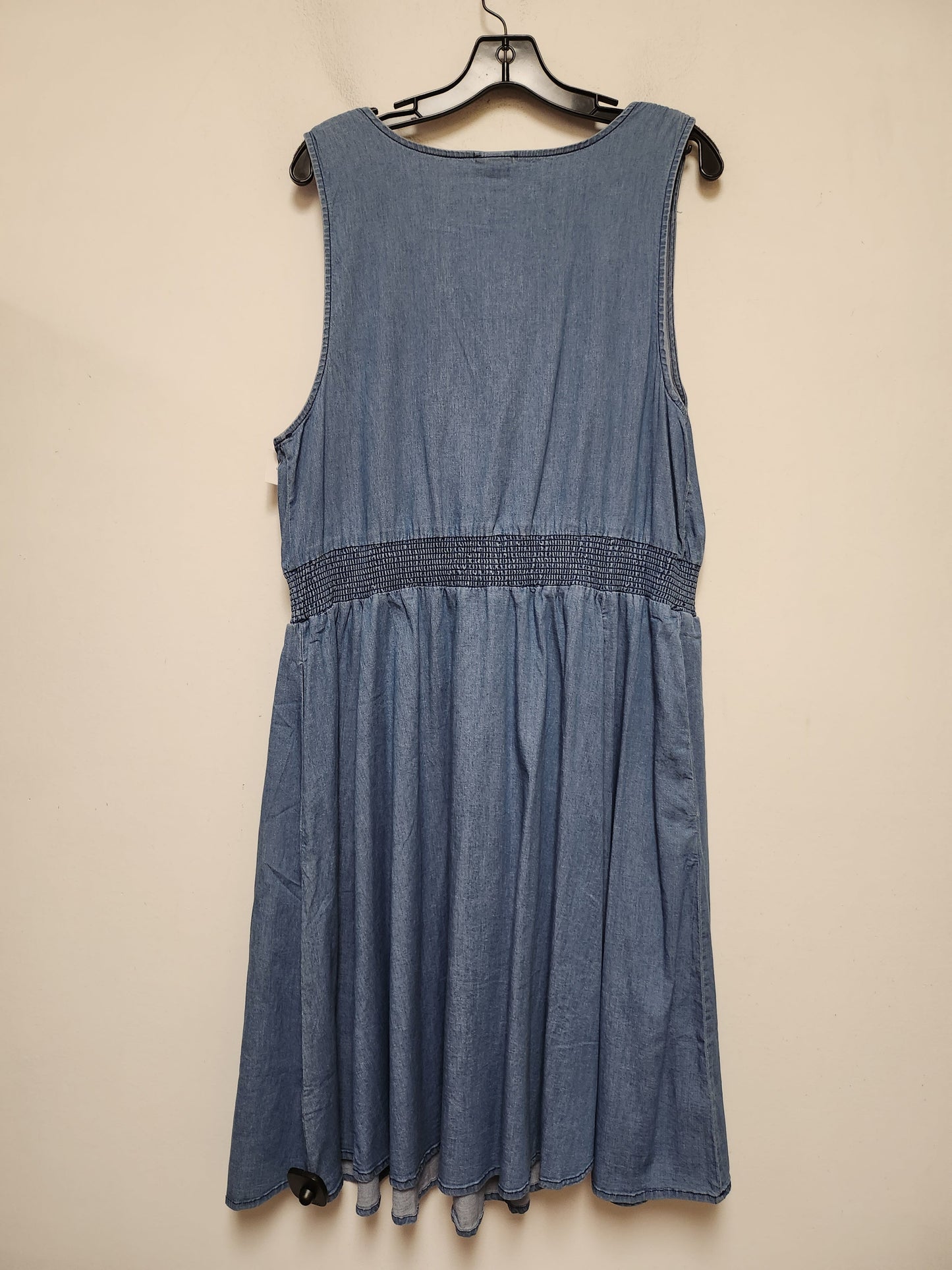 Blue Denim Dress Casual Midi Clothes Mentor, Size 2x