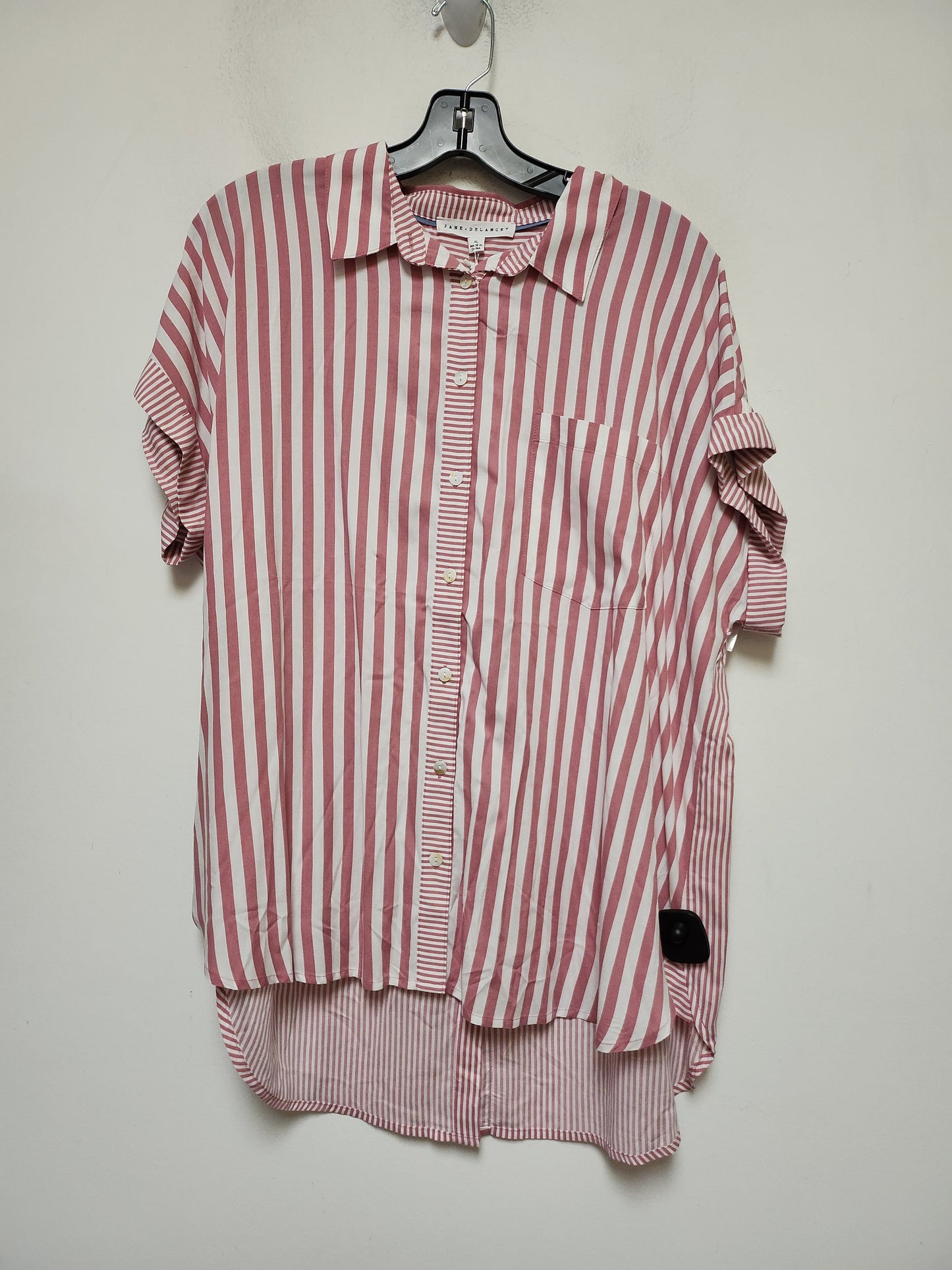 Striped Pattern Top Short Sleeve Jane And Delancey, Size Xl