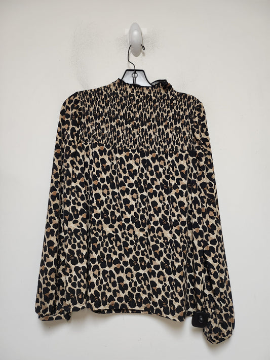 Animal Print Top Long Sleeve Ann Taylor, Size M