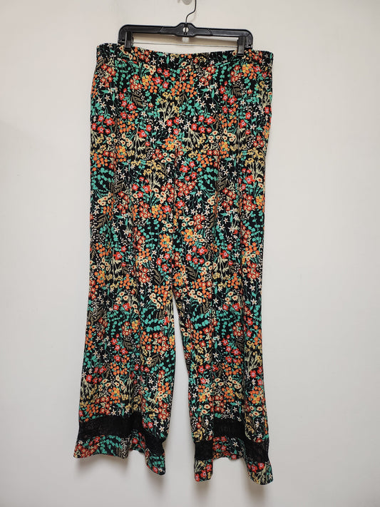 Floral Print Pants Wide Leg New York And Co, Size 16