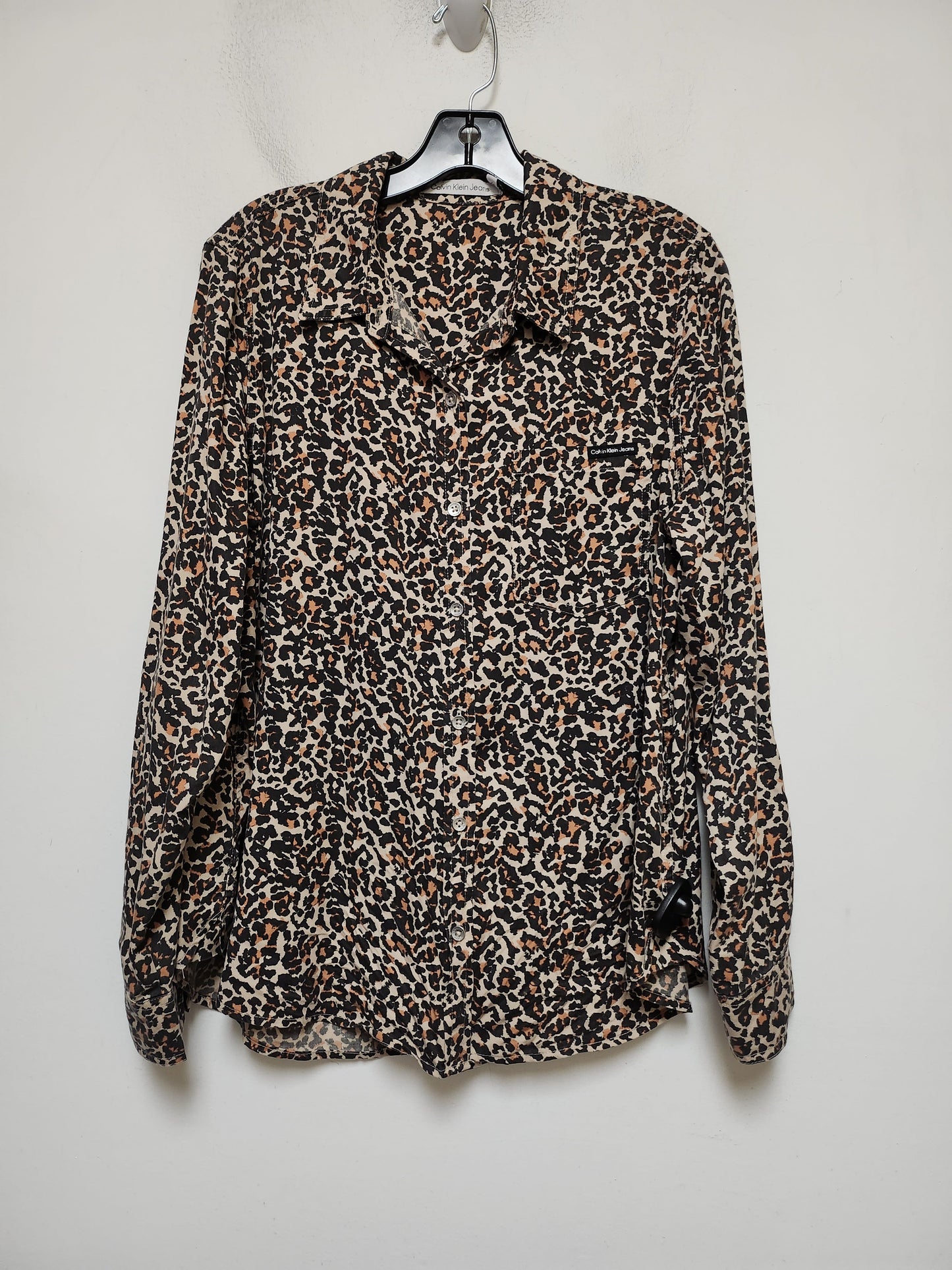 Animal Print Top Long Sleeve Calvin Klein, Size L