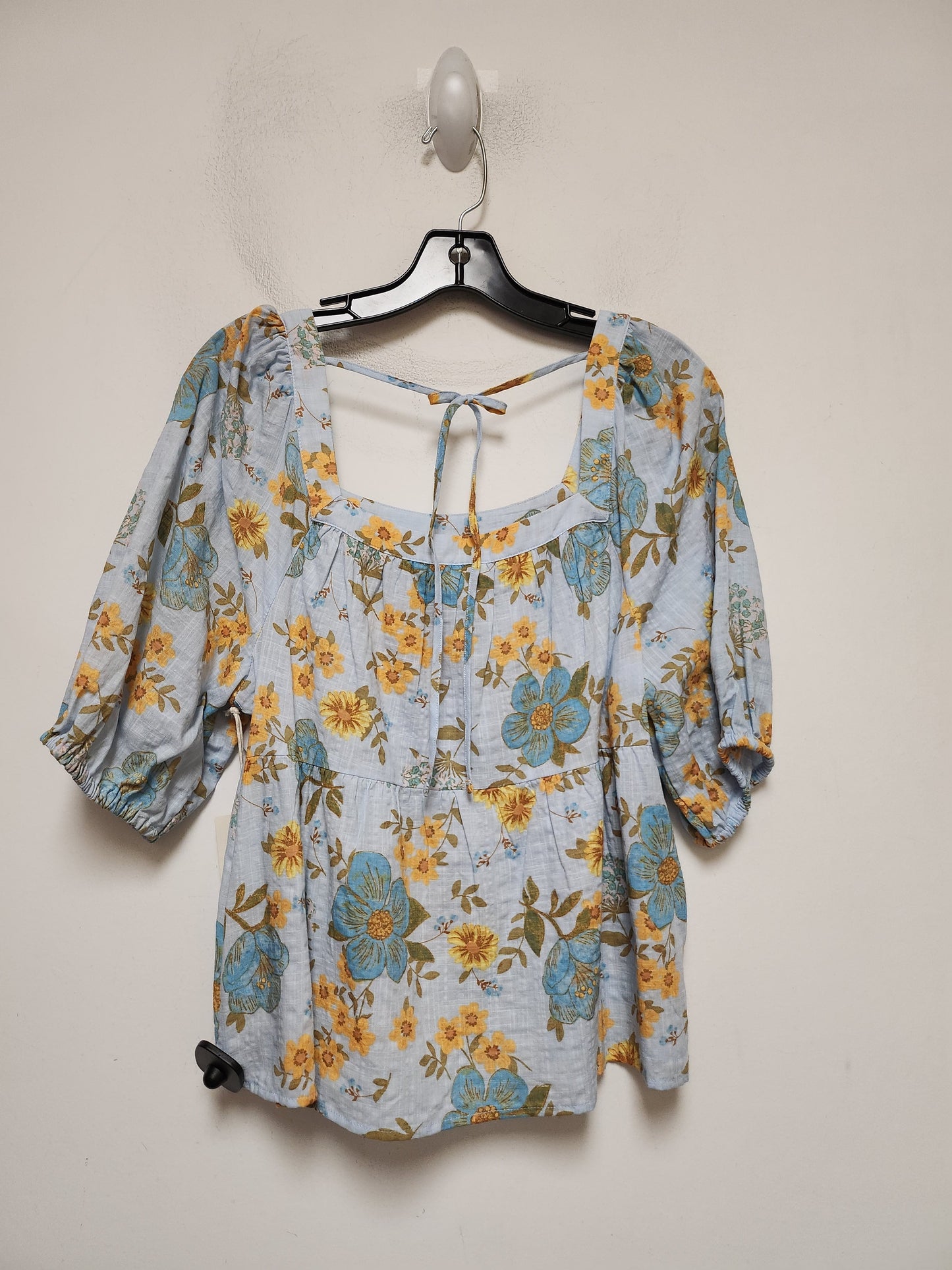Floral Print Top Short Sleeve Ana, Size M