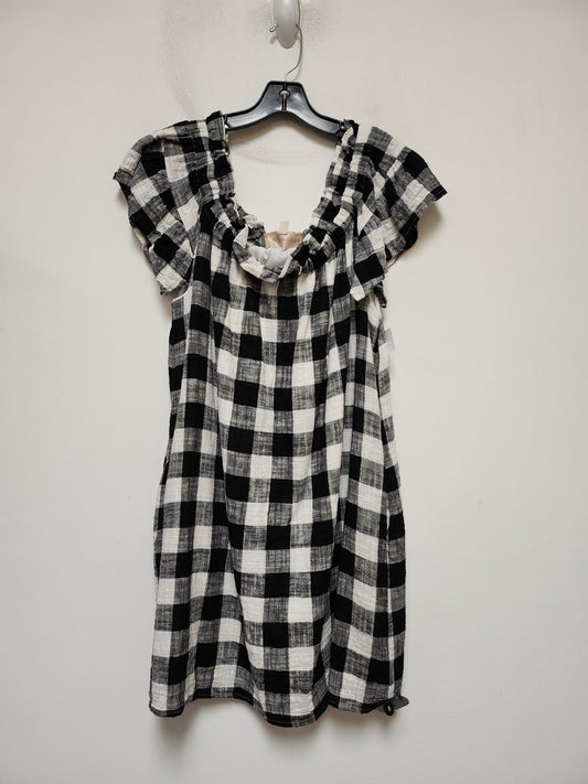 Checkered Pattern Dress Casual Short Philosophy, Size L