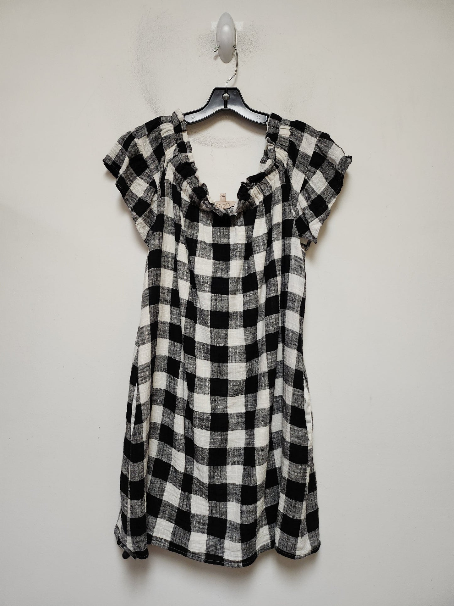 Checkered Pattern Dress Casual Short Philosophy, Size L