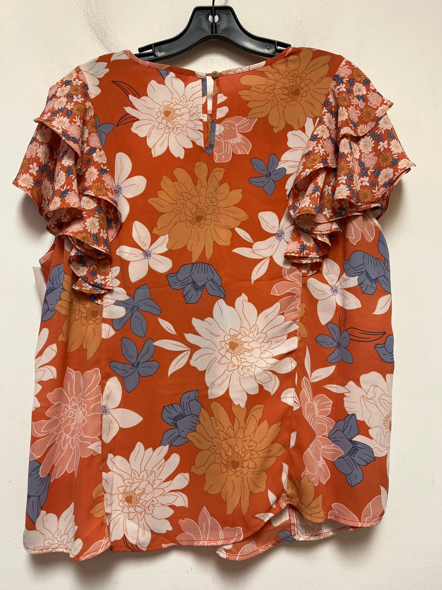 Floral Print Top Short Sleeve Dr2, Size Xxl