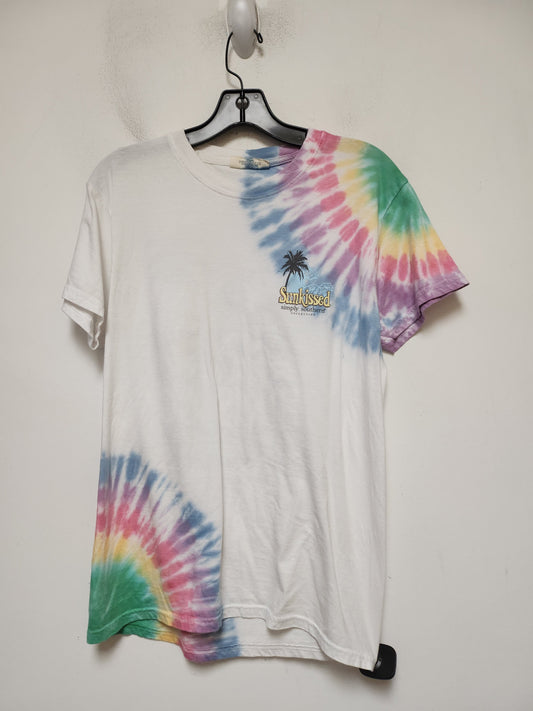 Tie Dye Print Top Short Sleeve Basic Simply Southern, Size S