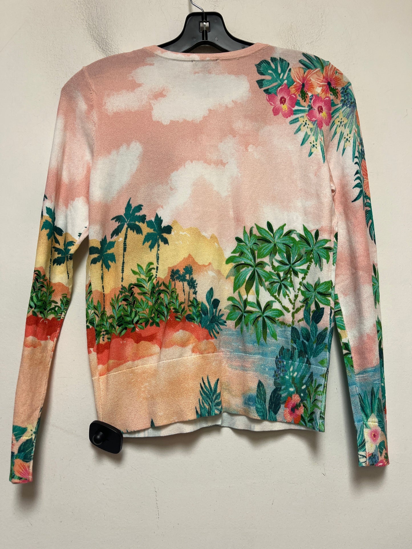 Tropical Print Sweater Cardigan Talbots, Size Petite   S