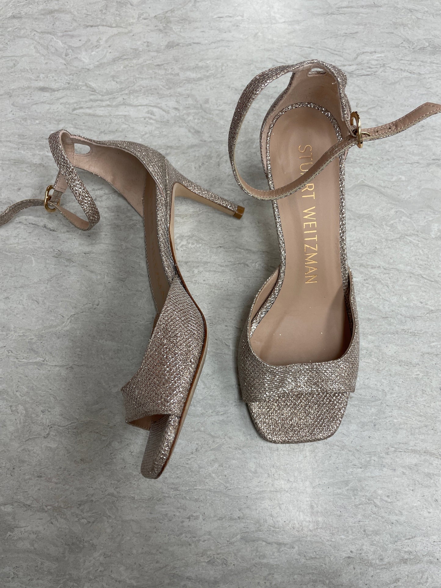 Rose Gold Shoes Heels Kitten Stuart Weitzman, Size 6