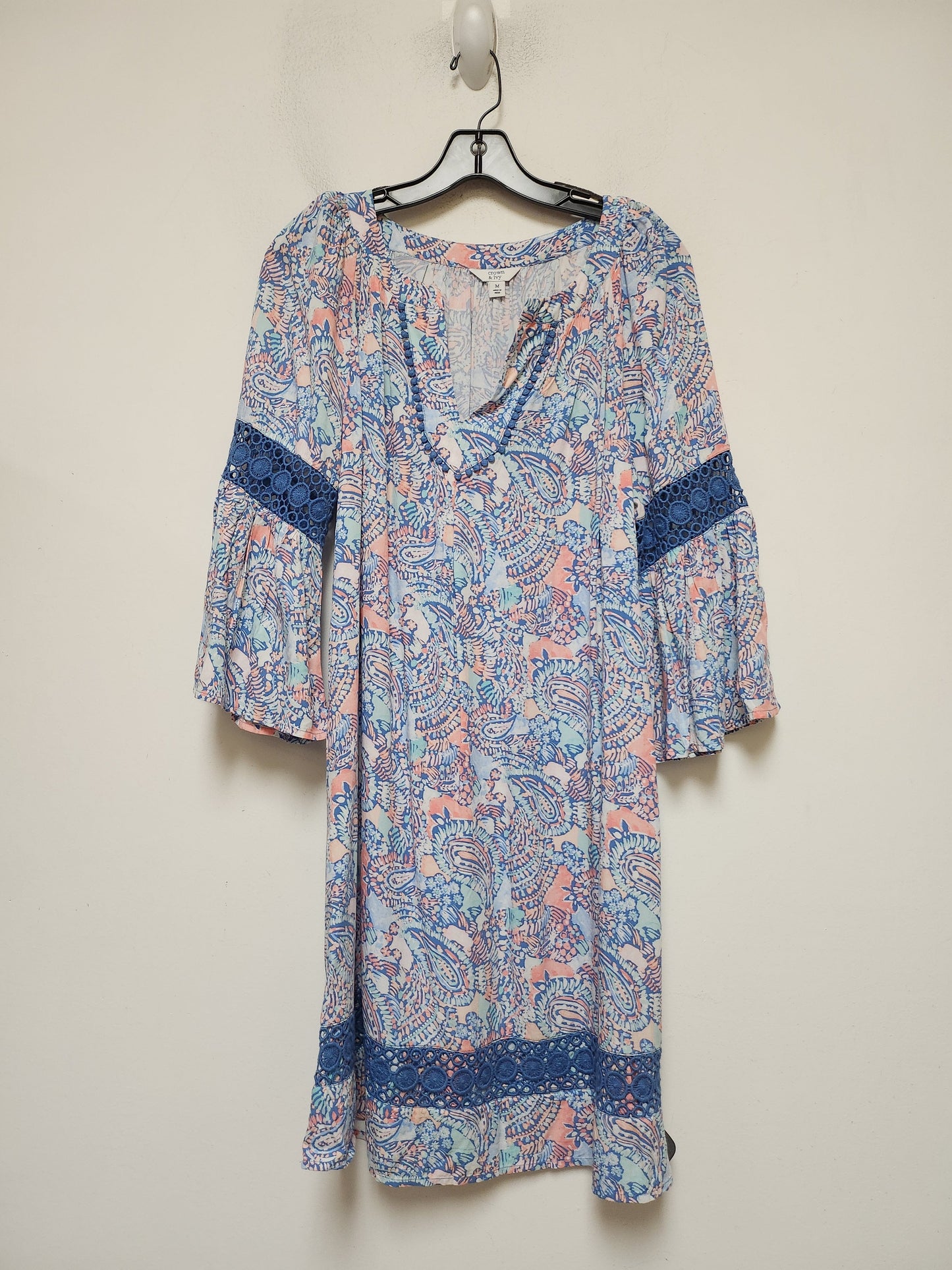 Paisley Print Dress Casual Short Crown And Ivy, Size M