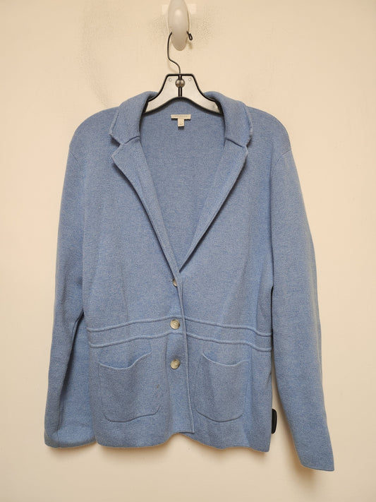 Sweater Cardigan By Talbots In Blue, Size: L