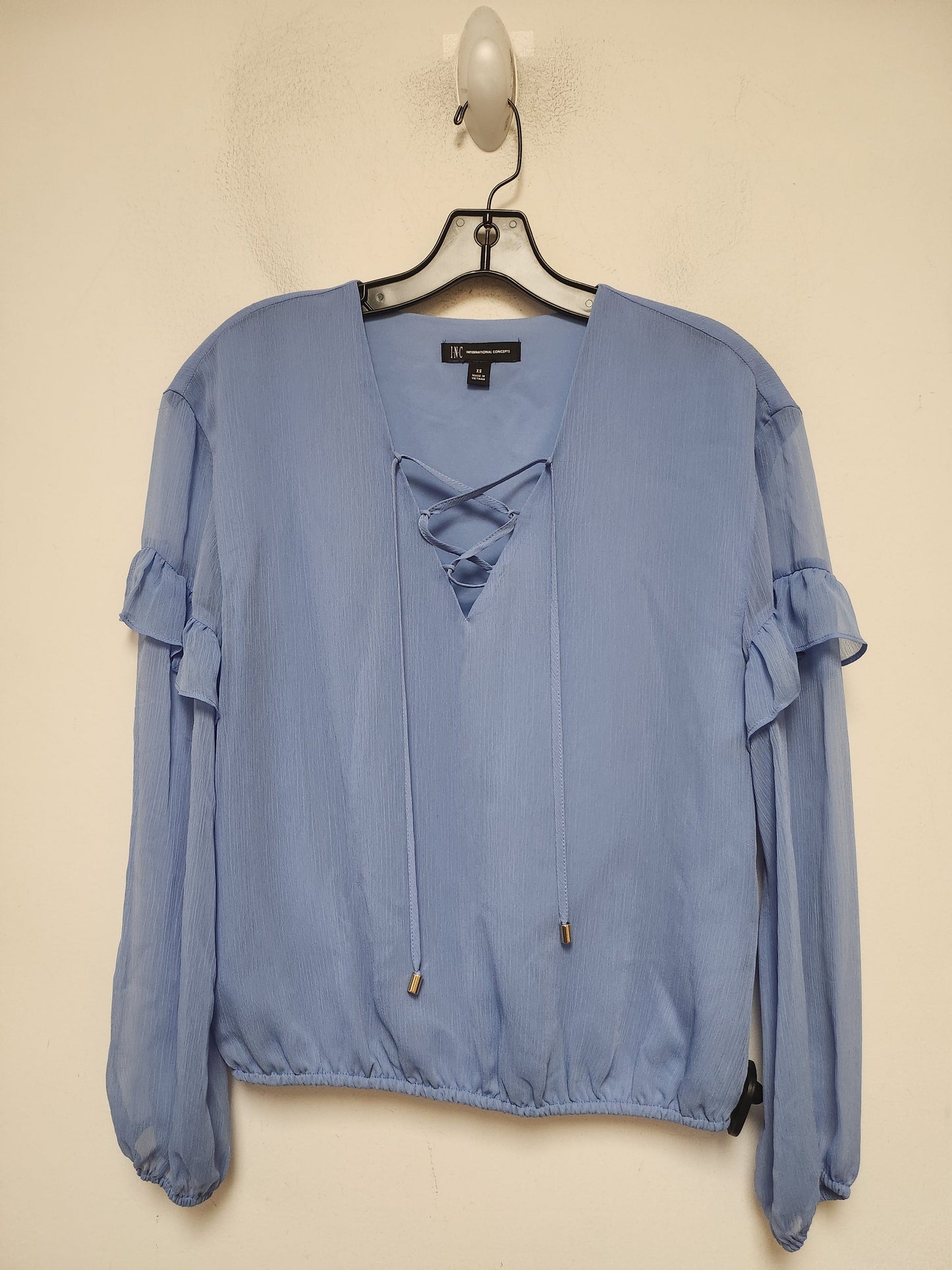 Top Long Sleeve By Inc In Blue, Size: Xs