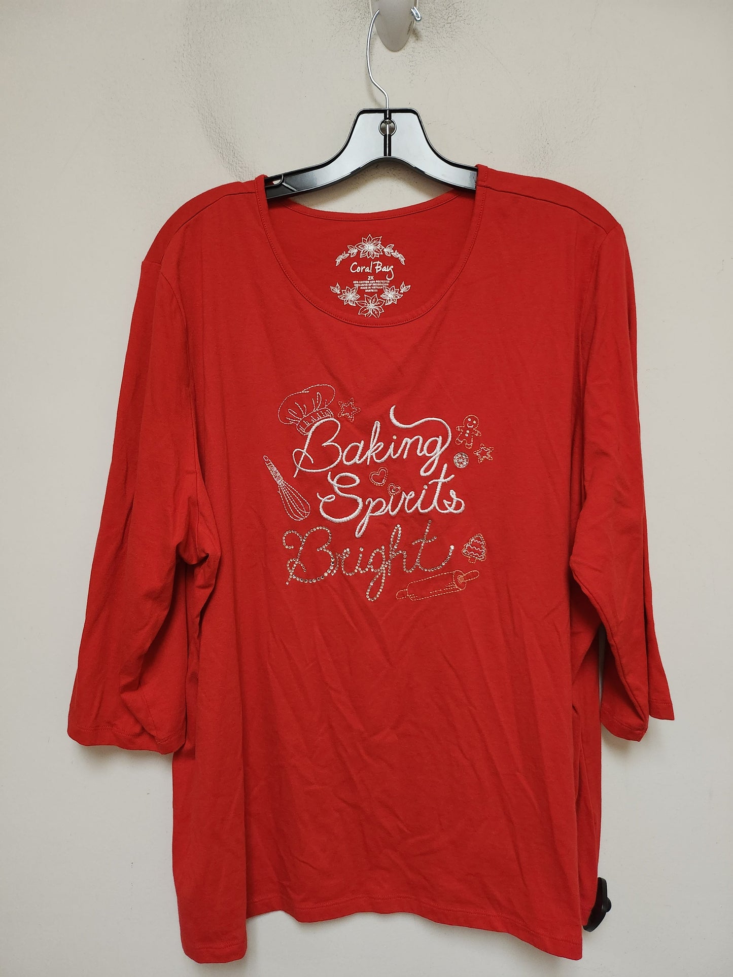 Top Short Sleeve Basic By Coral Bay In Red, Size: 2x