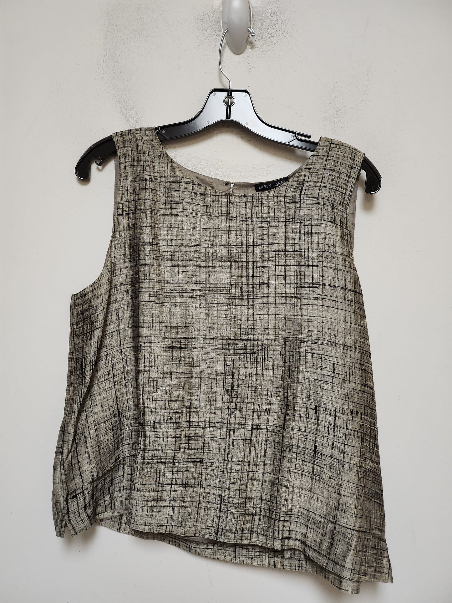 Top Sleeveless By Eileen Fisher In Black & Tan, Size: M