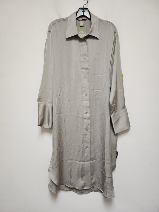 Dress Casual Midi By H&m In Grey, Size: M