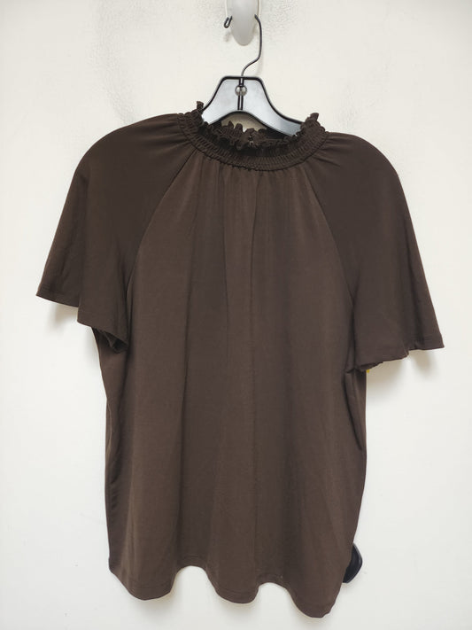 Top Short Sleeve By A New Day In Brown, Size: S