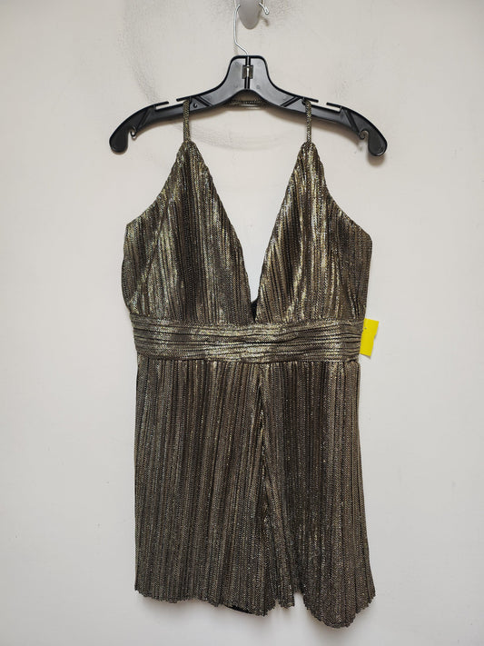 Romper By Lulus In Gold & Silver, Size: Xl