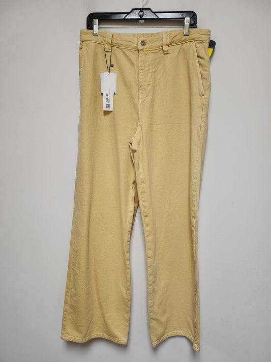 Jeans Wide Leg By Zara In Yellow Denim, Size: 10