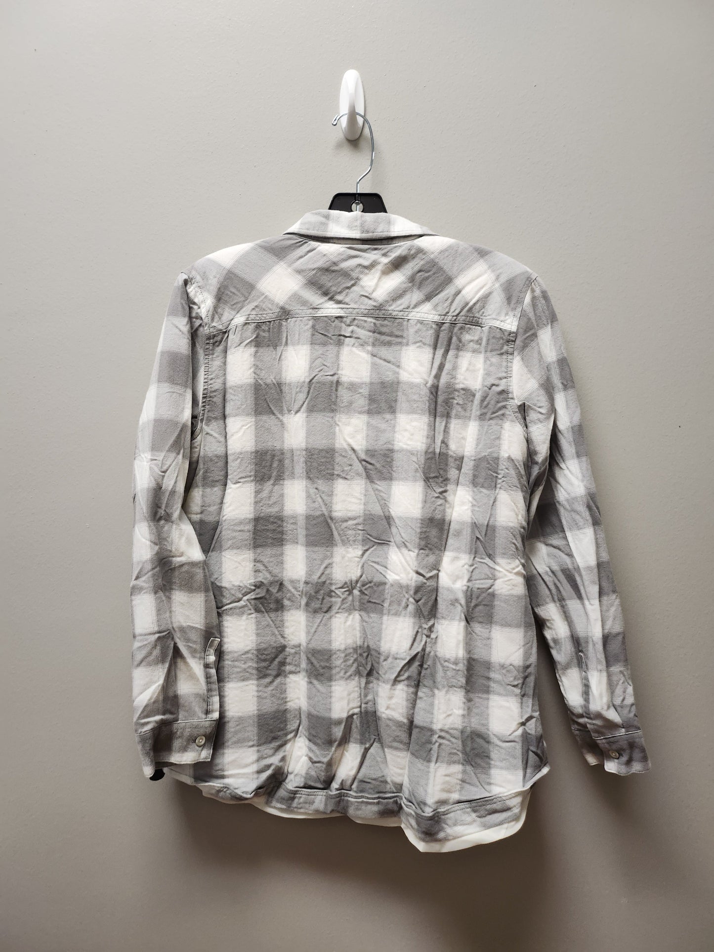 Jacket Shirt By Eddie Bauer In Plaid Pattern, Size: S