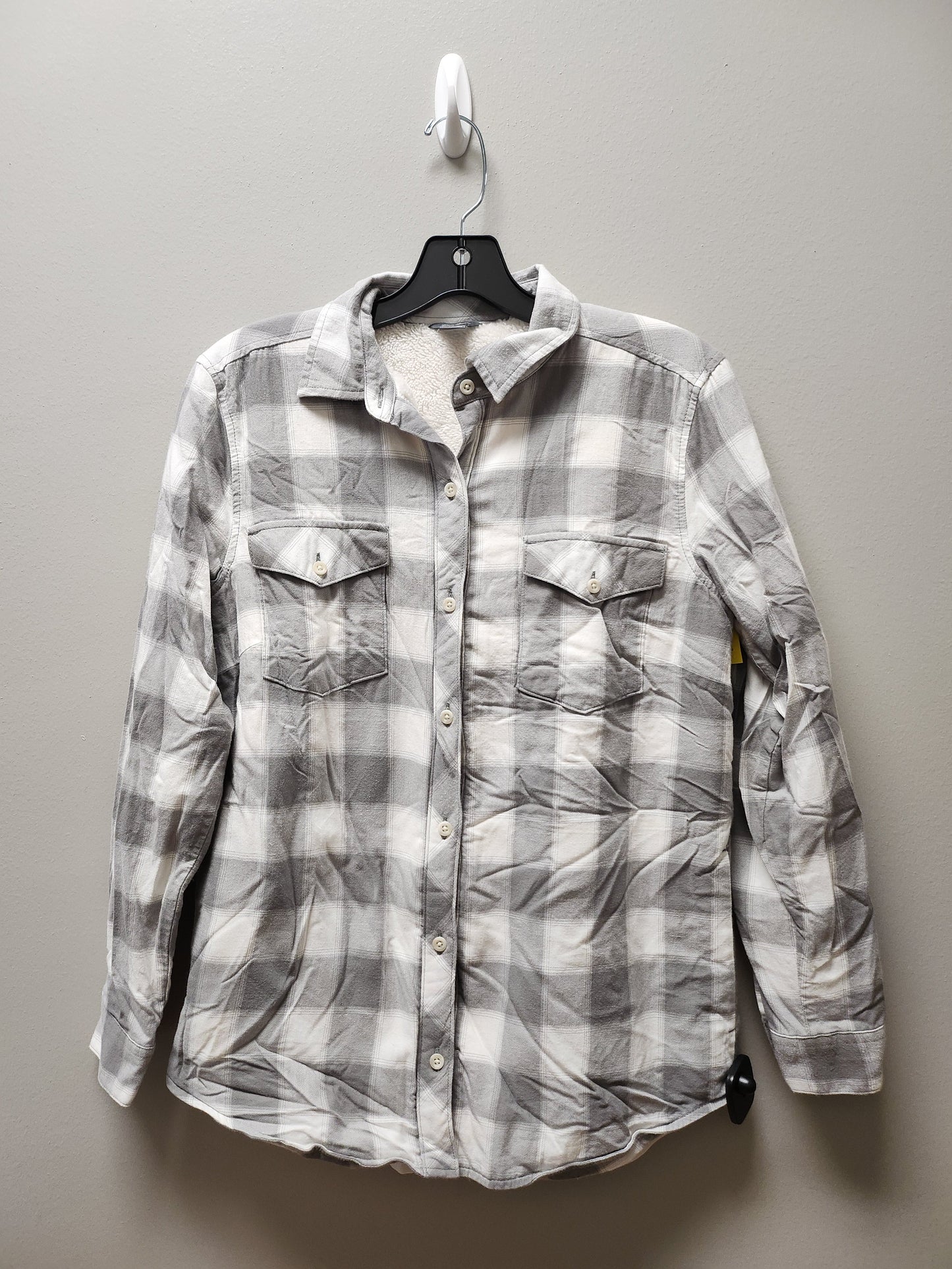 Jacket Shirt By Eddie Bauer In Plaid Pattern, Size: S