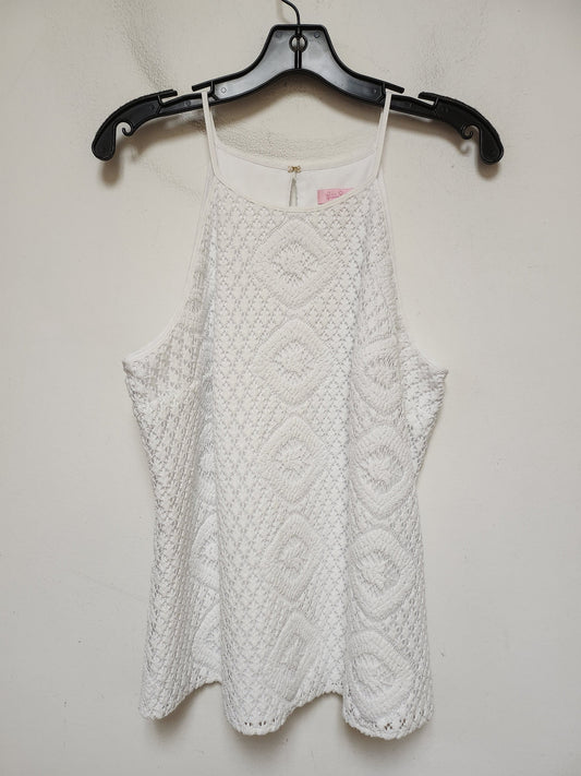 Top Sleeveless Designer By Lilly Pulitzer In White, Size: L