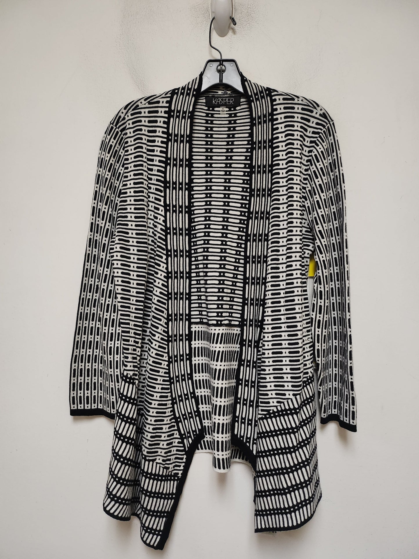 Sweater Cardigan By Kasper In Black & White, Size: M