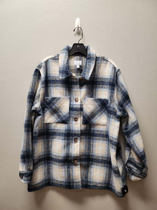 Jacket Shirt By Time And Tru In Plaid Pattern, Size: Xl