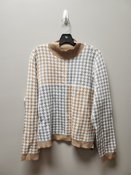 Sweater By Calvin Klein In Plaid Pattern, Size: L