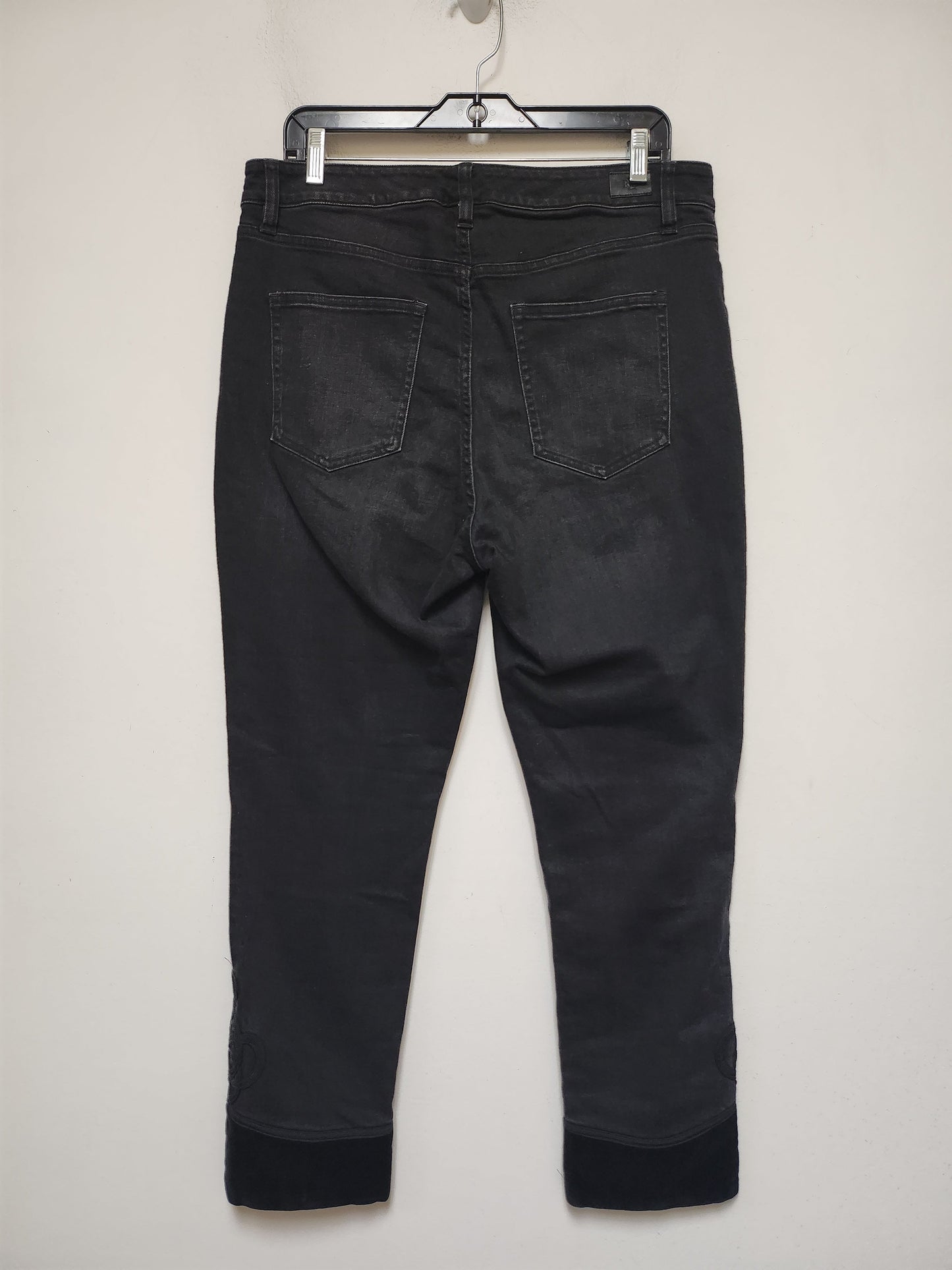 Jeans Straight By Lauren By Ralph Lauren In Black Denim, Size: 12