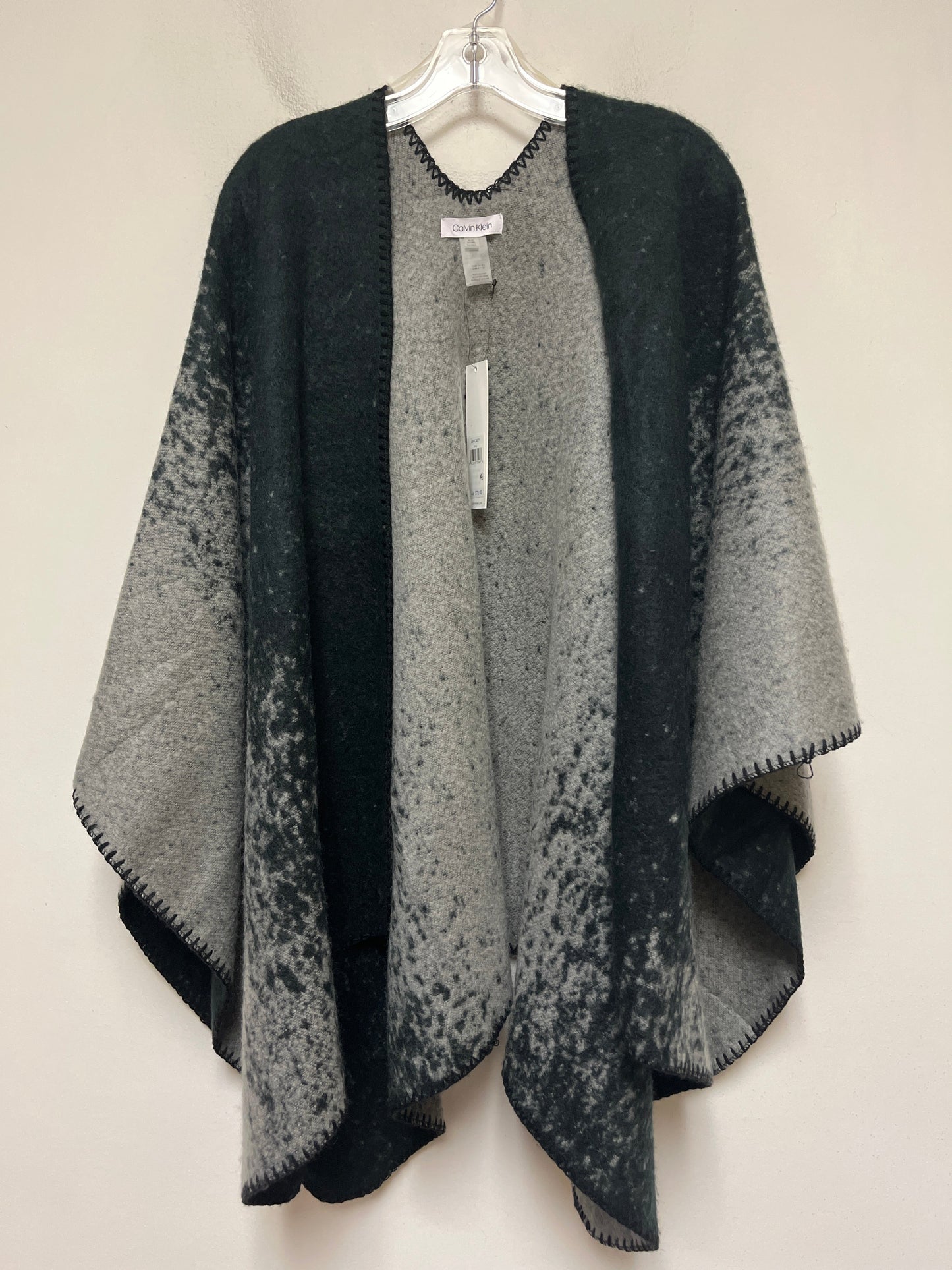 Shawl By Calvin Klein In Black & Grey, Size: Osfm