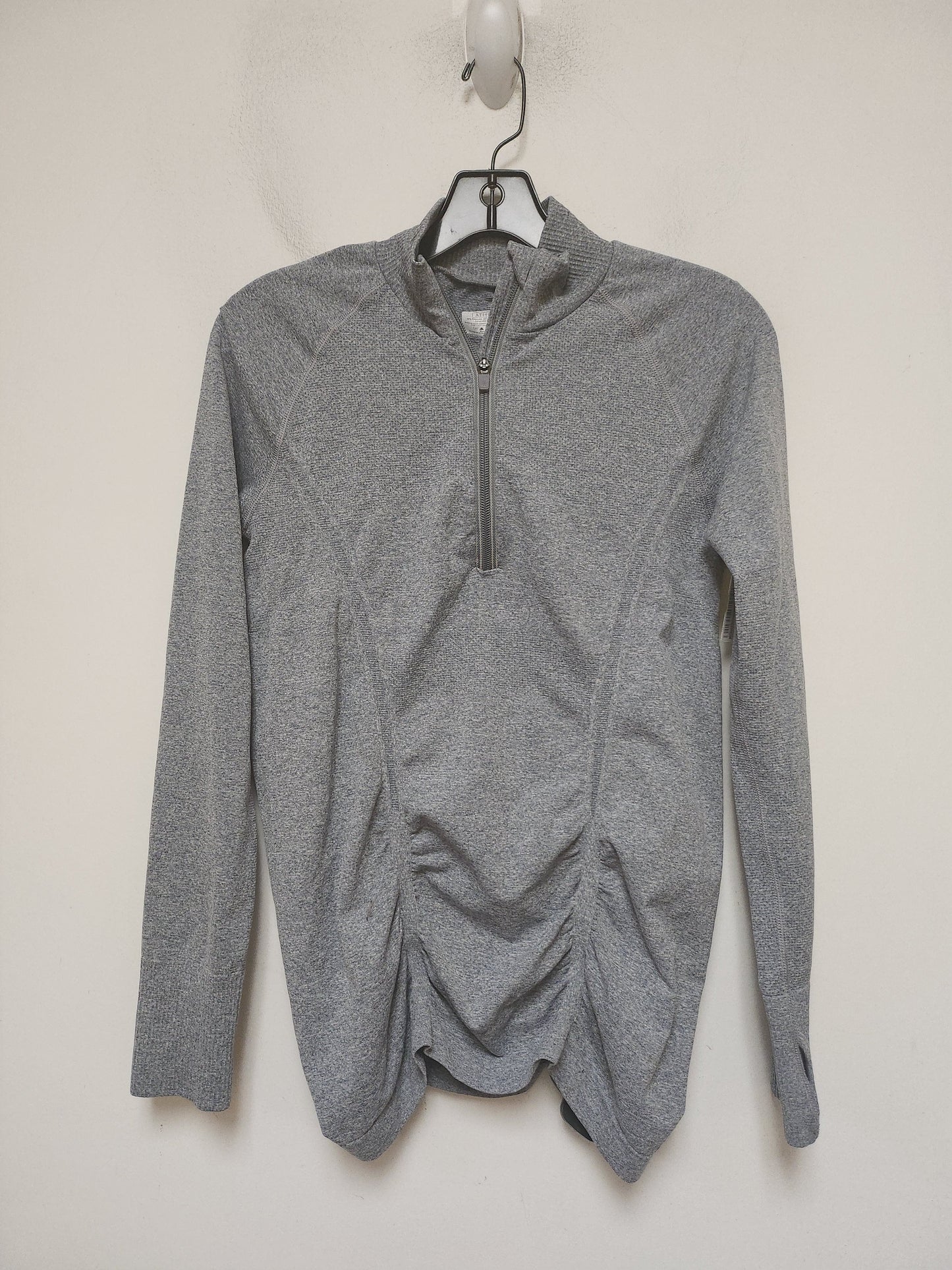 Athletic Top Long Sleeve Collar By Athleta In Grey, Size: M