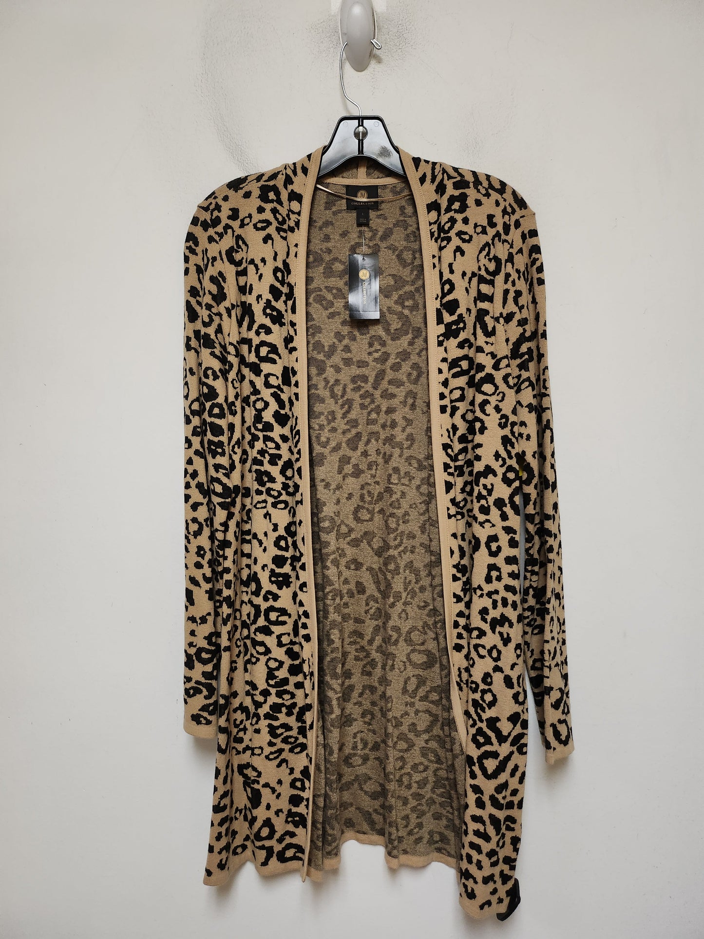 Sweater Cardigan By Jm Collections In Animal Print, Size: L