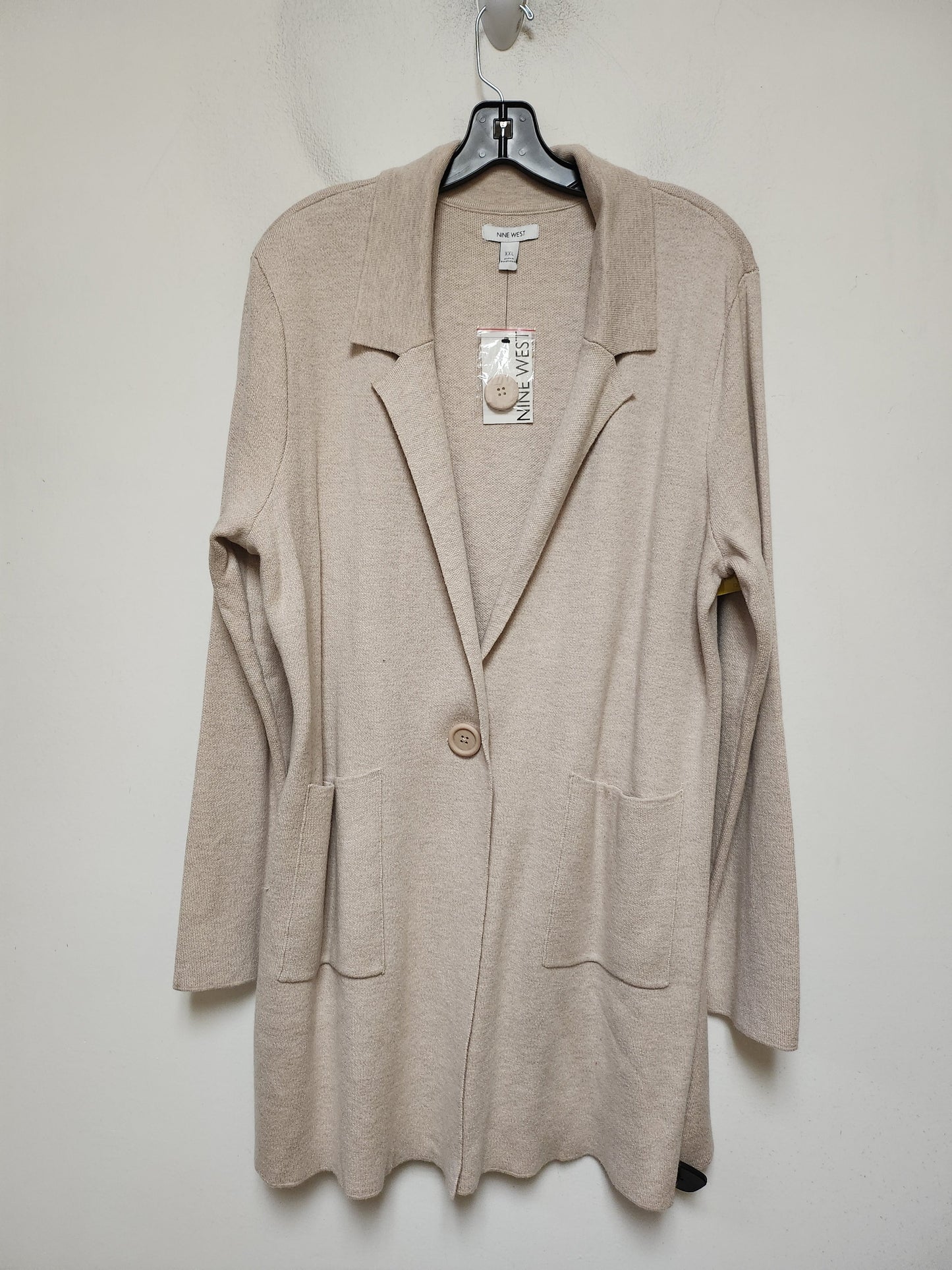 Sweater Cardigan By Nine West Apparel In Tan, Size: Xxl