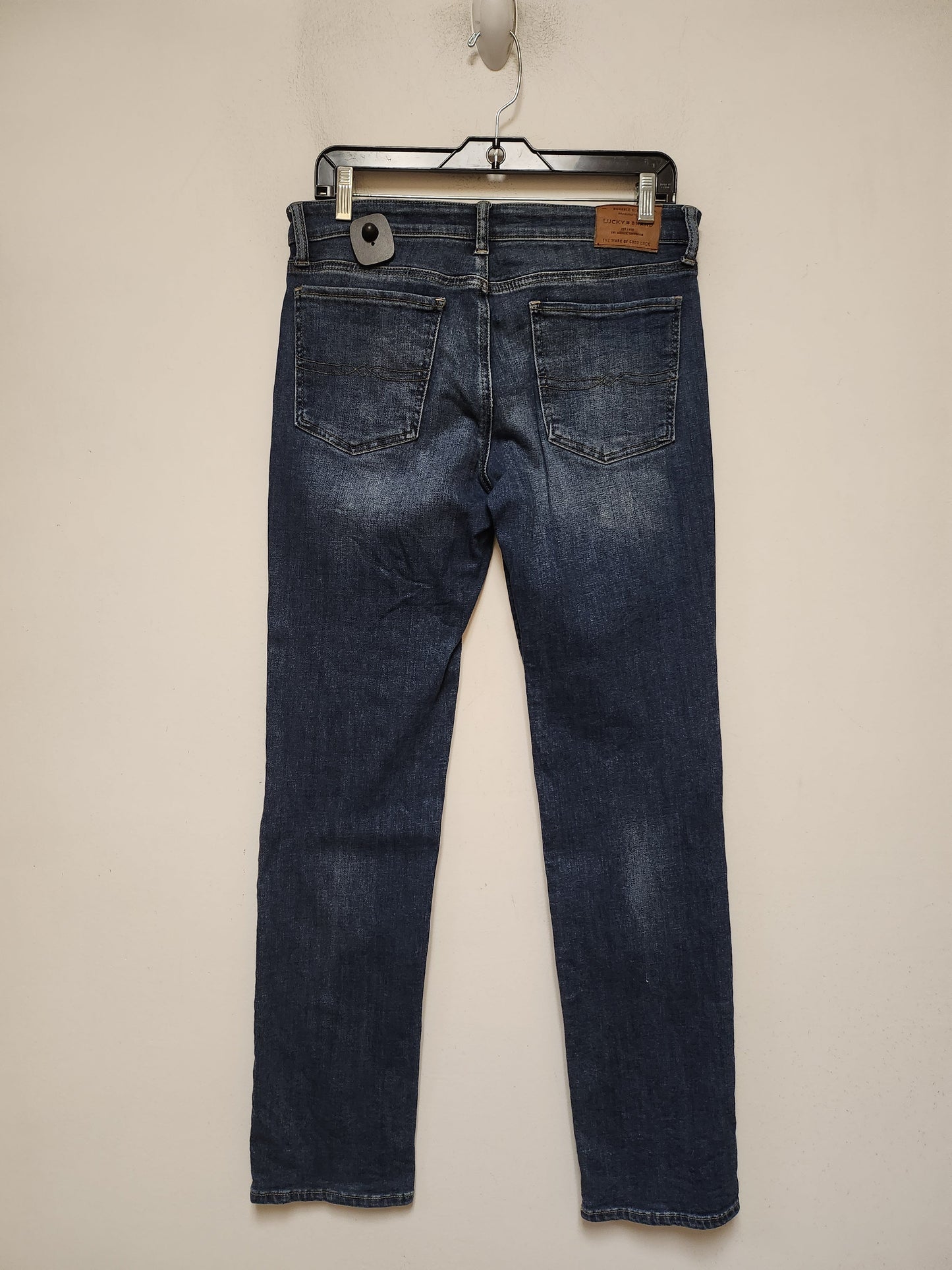 Jeans Straight By Lucky Brand In Blue Denim, Size: 10