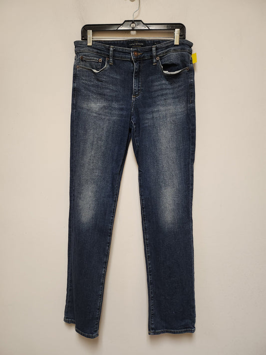 Jeans Straight By Lucky Brand In Blue Denim, Size: 10