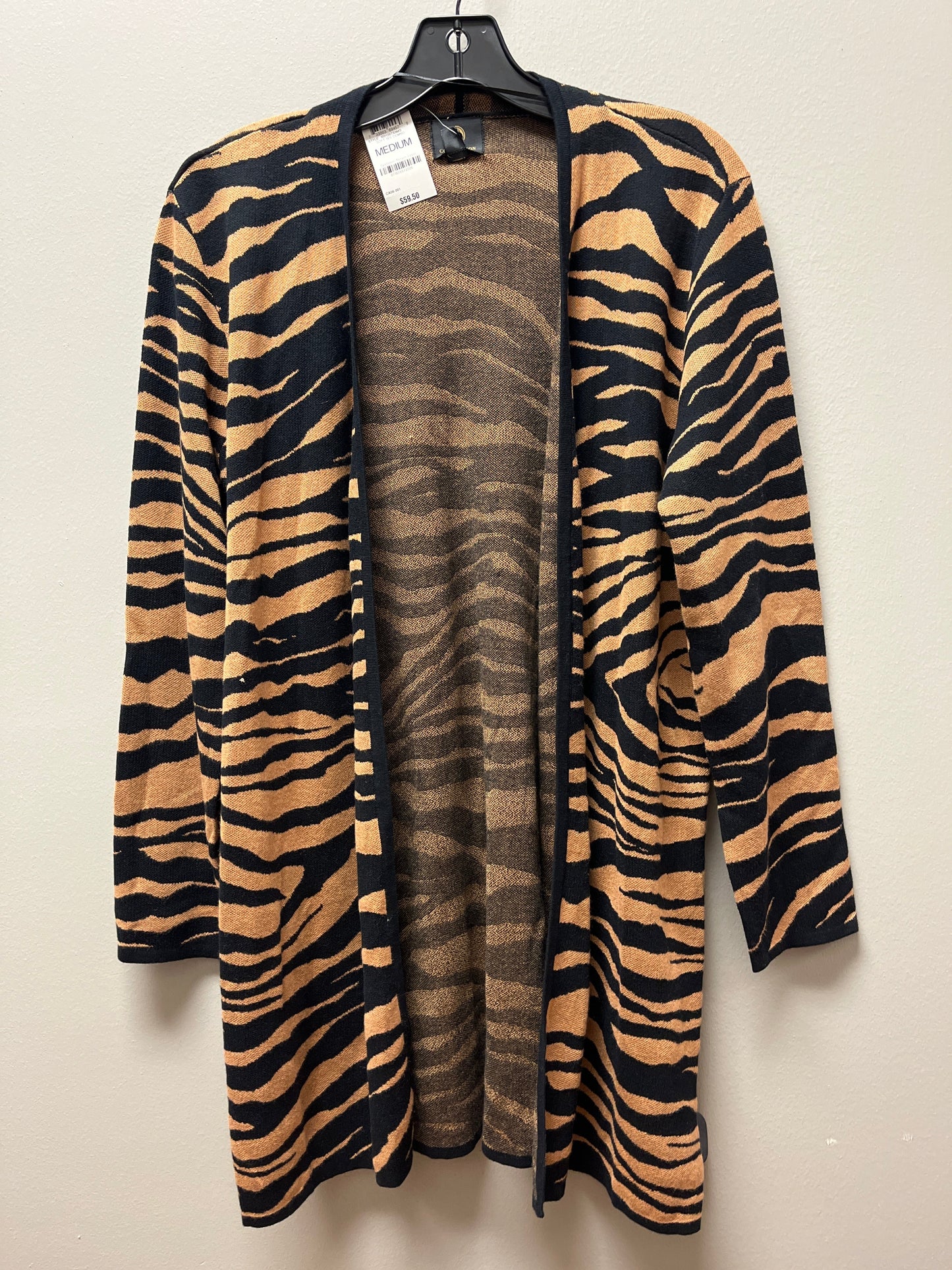 Sweater Cardigan By Jm Collections In Animal Print, Size: M