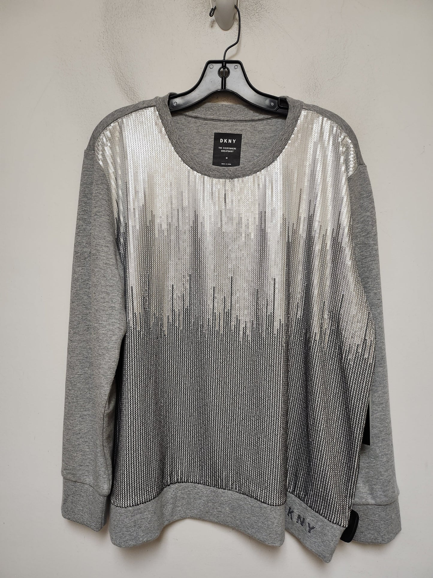 Sweatshirt Crewneck By Dkny In Grey, Size: M