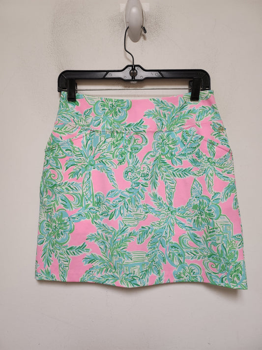 Skirt Designer By Lilly Pulitzer In Green & Pink, Size: 0