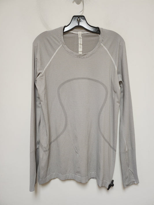 Athletic Top Long Sleeve Crewneck By Lululemon In Striped Pattern, Size: 12