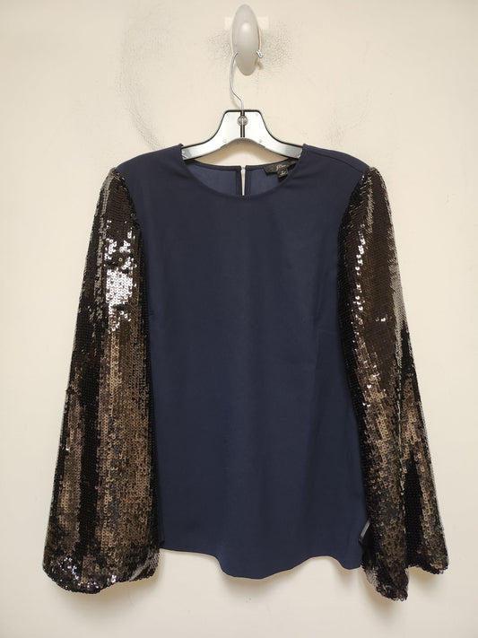 Top Long Sleeve By J. Crew In Black & Blue, Size: M