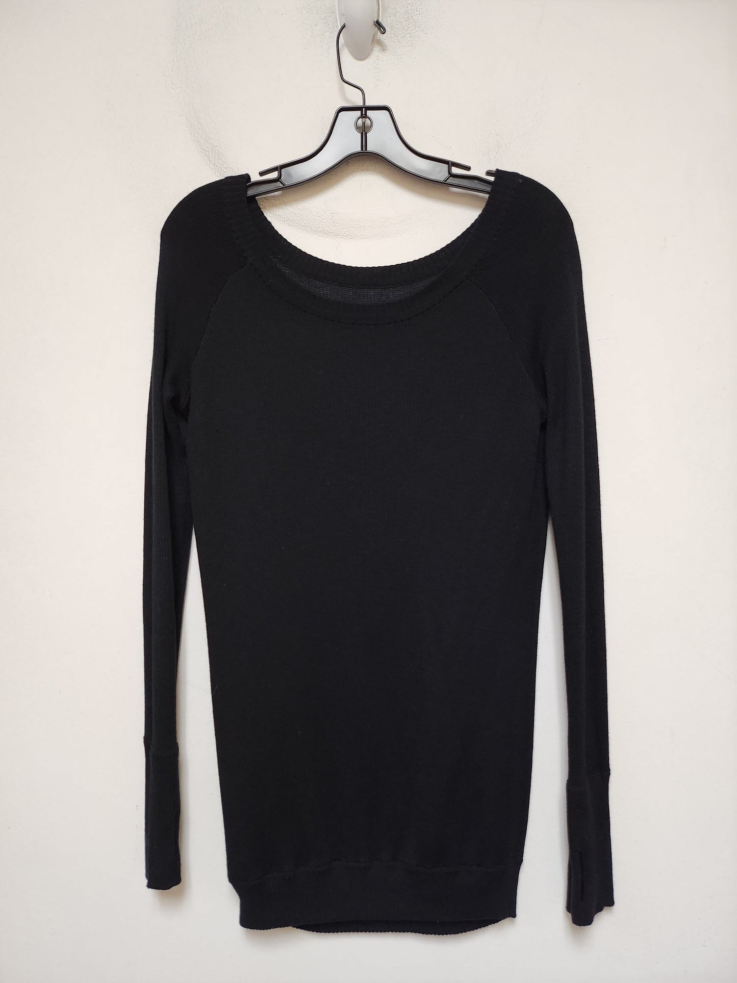 Athletic Top Long Sleeve Crewneck By Lululemon In Black & Grey, Size: S