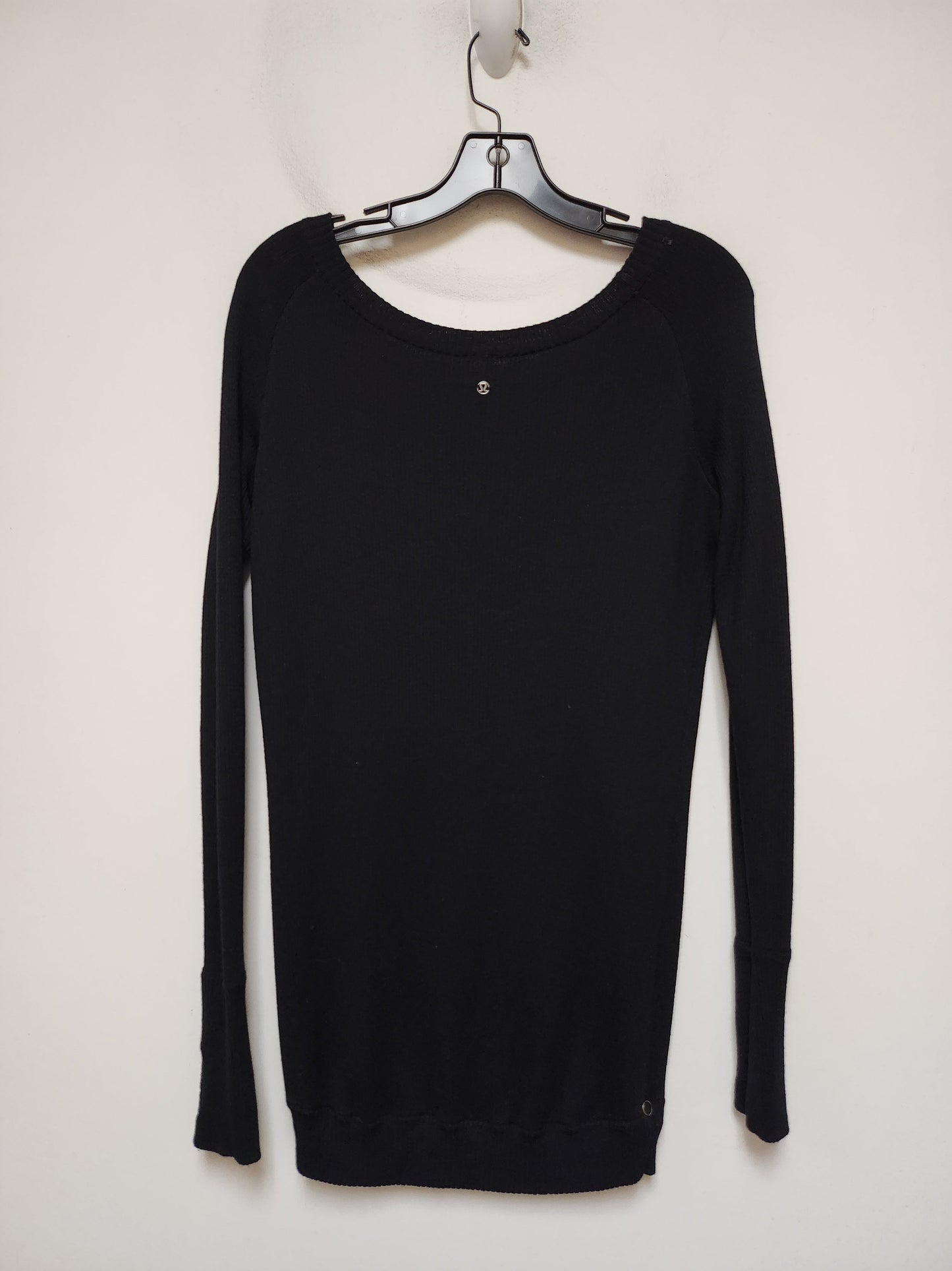 Athletic Top Long Sleeve Crewneck By Lululemon In Black & Grey, Size: S