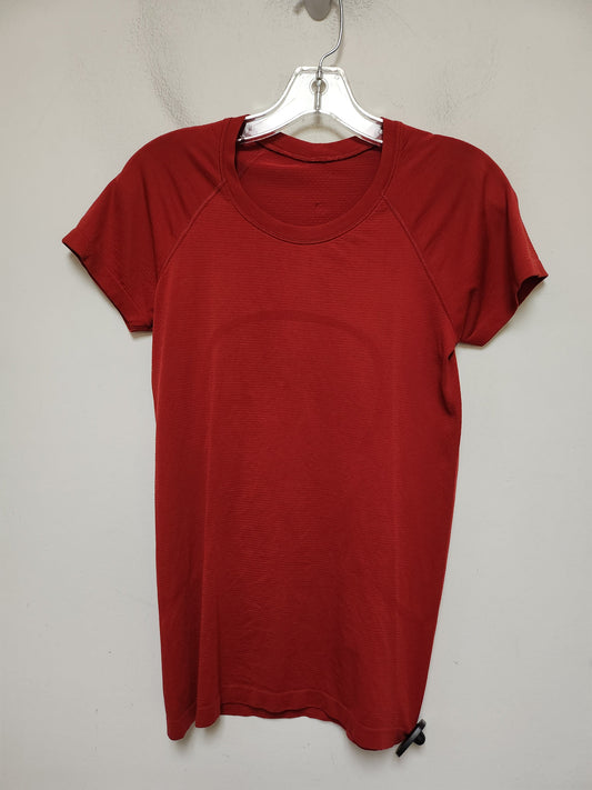 Athletic Top Short Sleeve By Lululemon In Red, Size: S