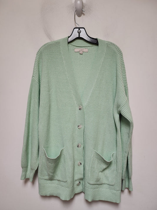 Sweater Cardigan By Loft In Green, Size: L