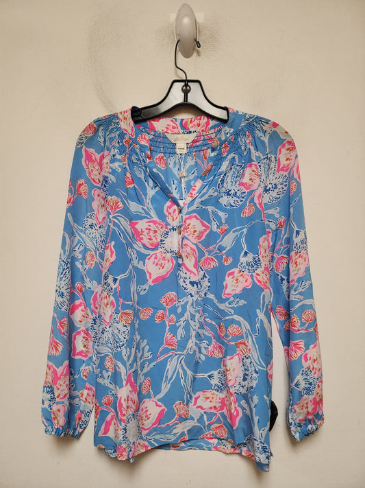 Top Long Sleeve Designer By Lilly Pulitzer In Floral Print, Size: Xxs