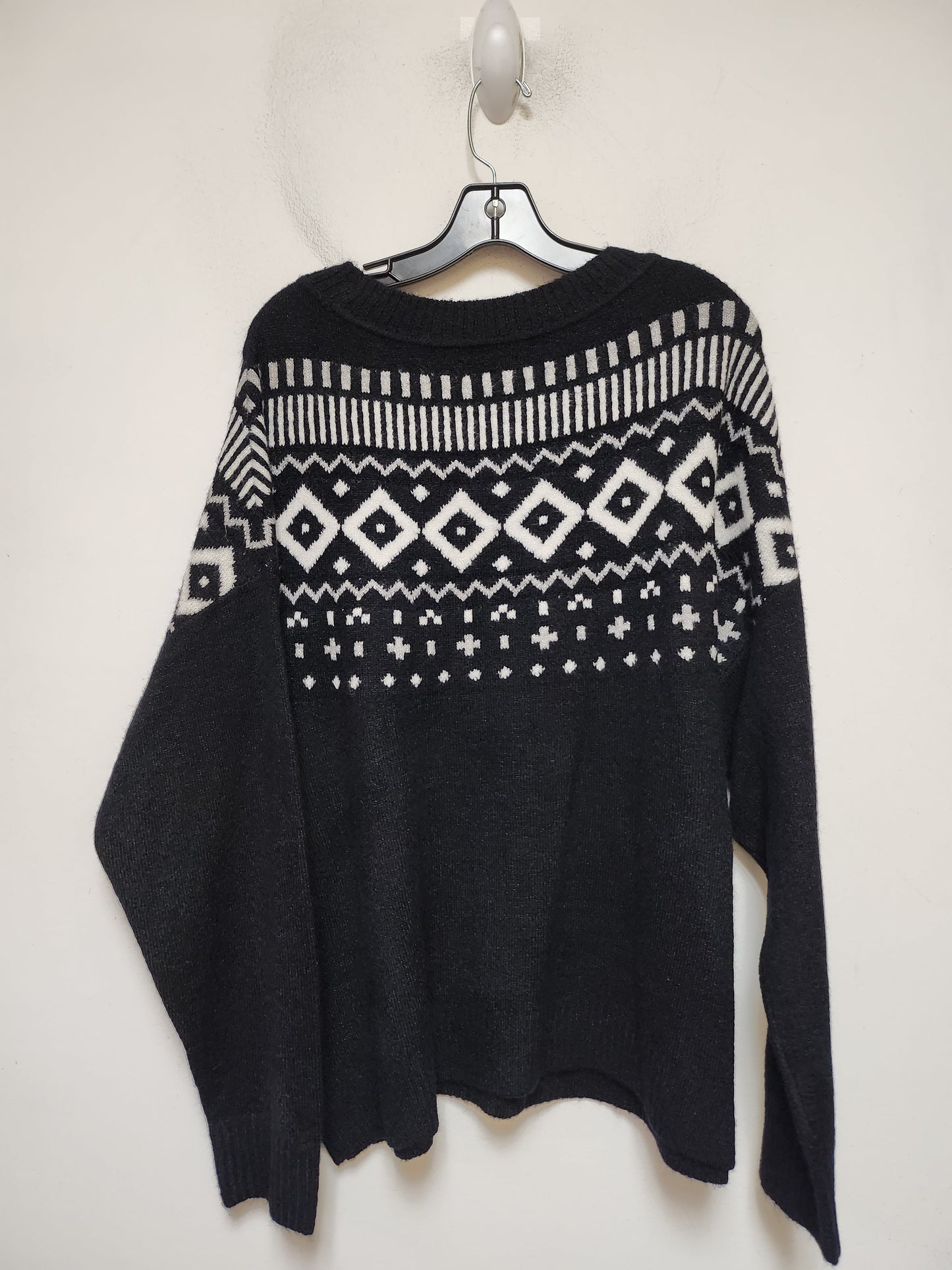 Sweater By Evri In Black & White, Size: 2x