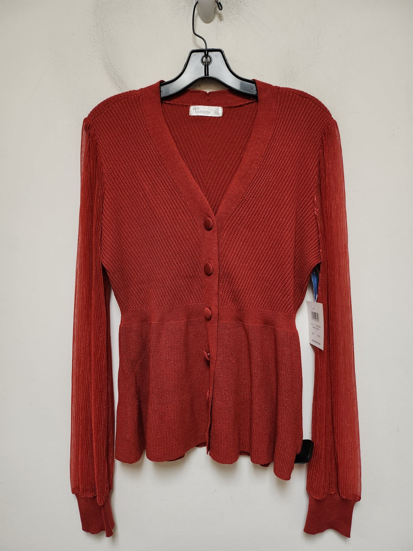 Top Long Sleeve By 89th And Madison In Red, Size: L