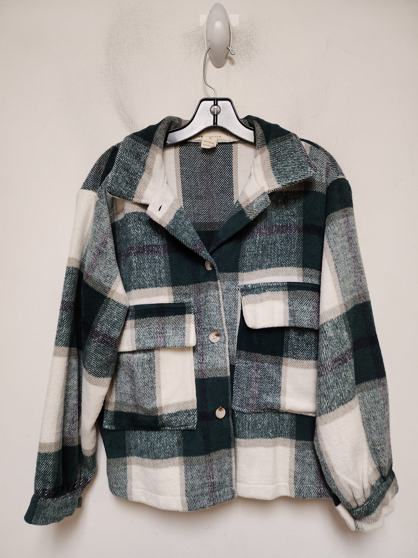 Jacket Shirt By Clothes Mentor In Plaid Pattern, Size: M