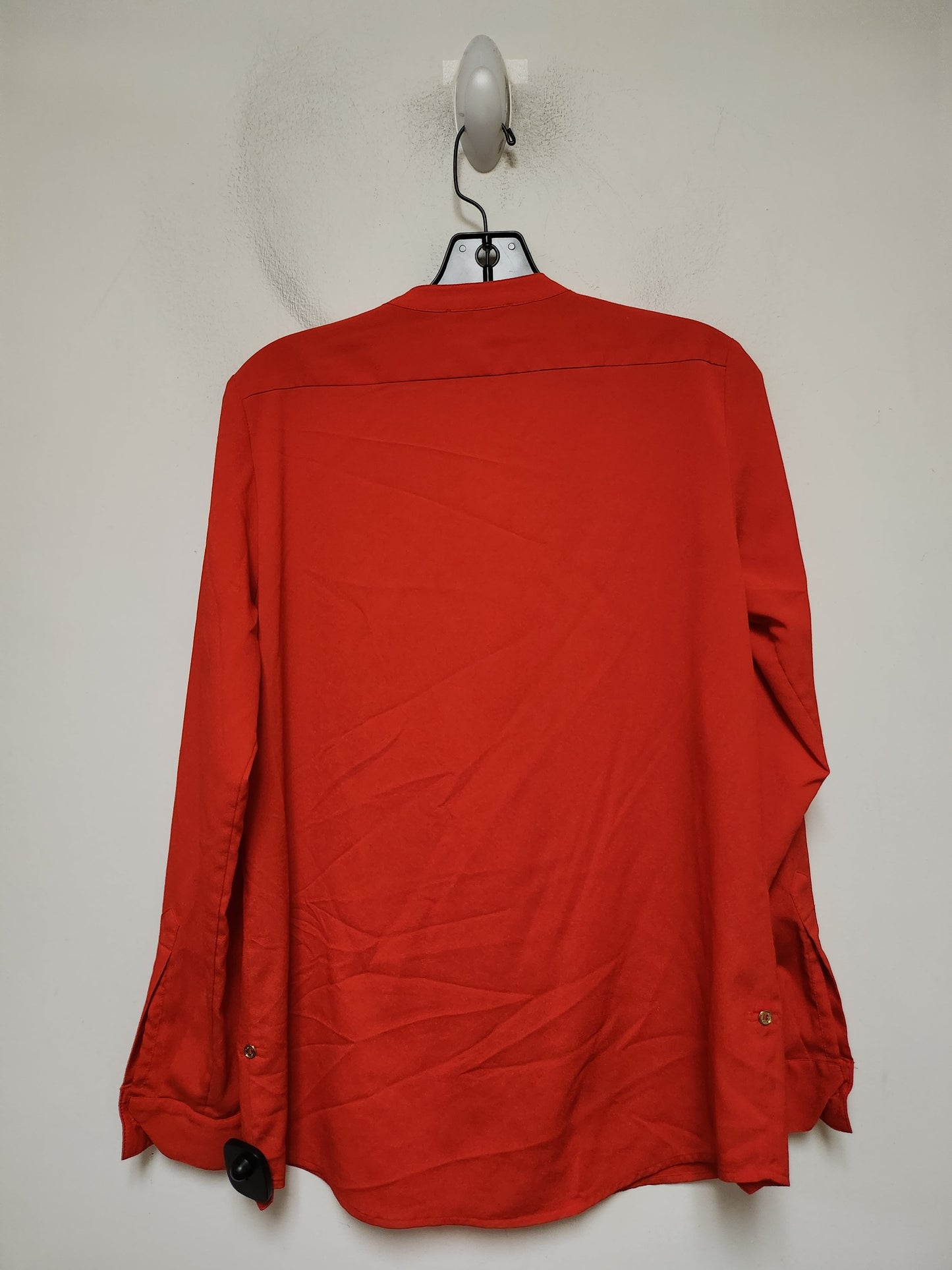 Top Long Sleeve By Calvin Klein In Red, Size: S