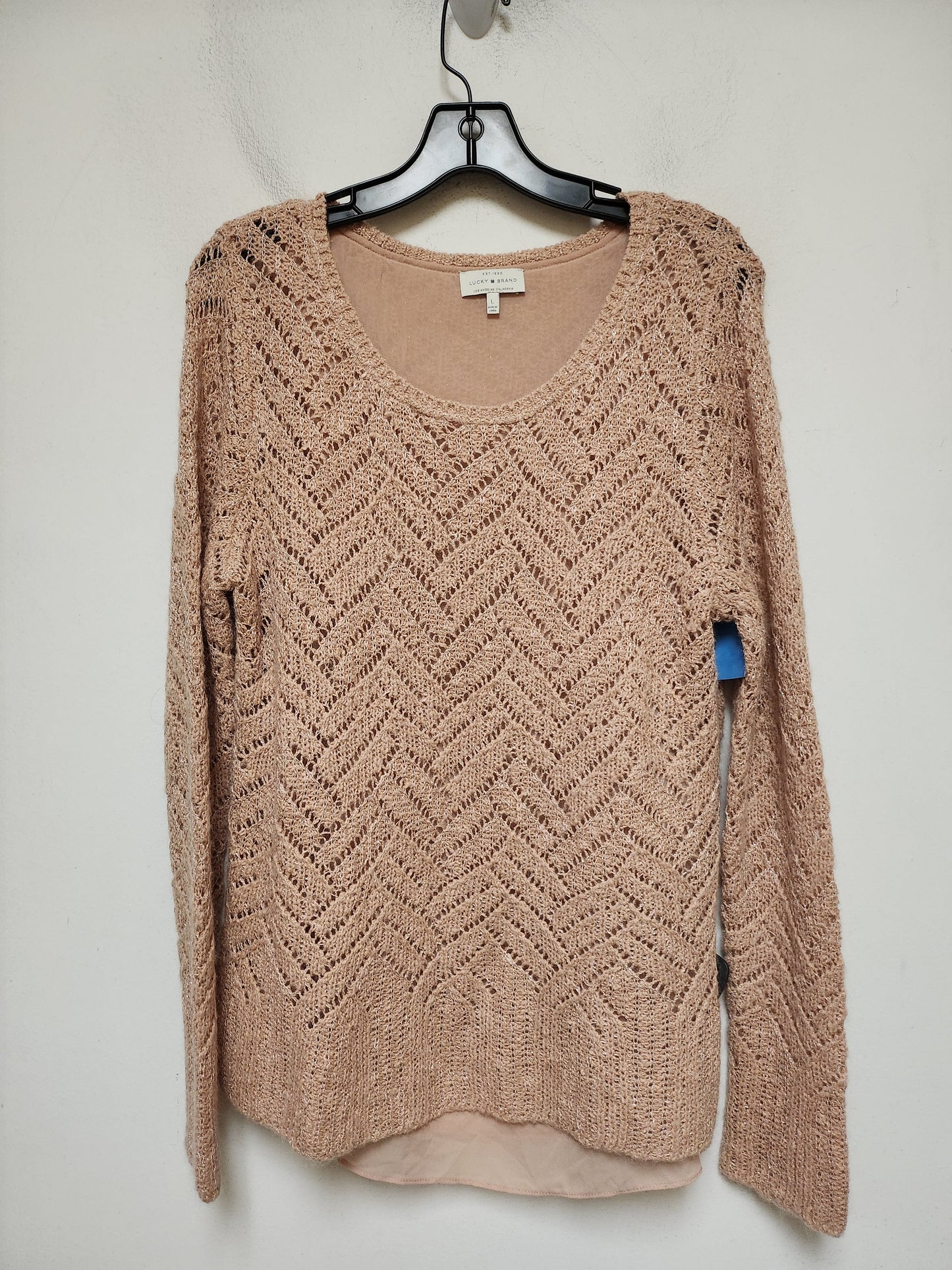 Sweater By Lucky Brand In Pink, Size: L